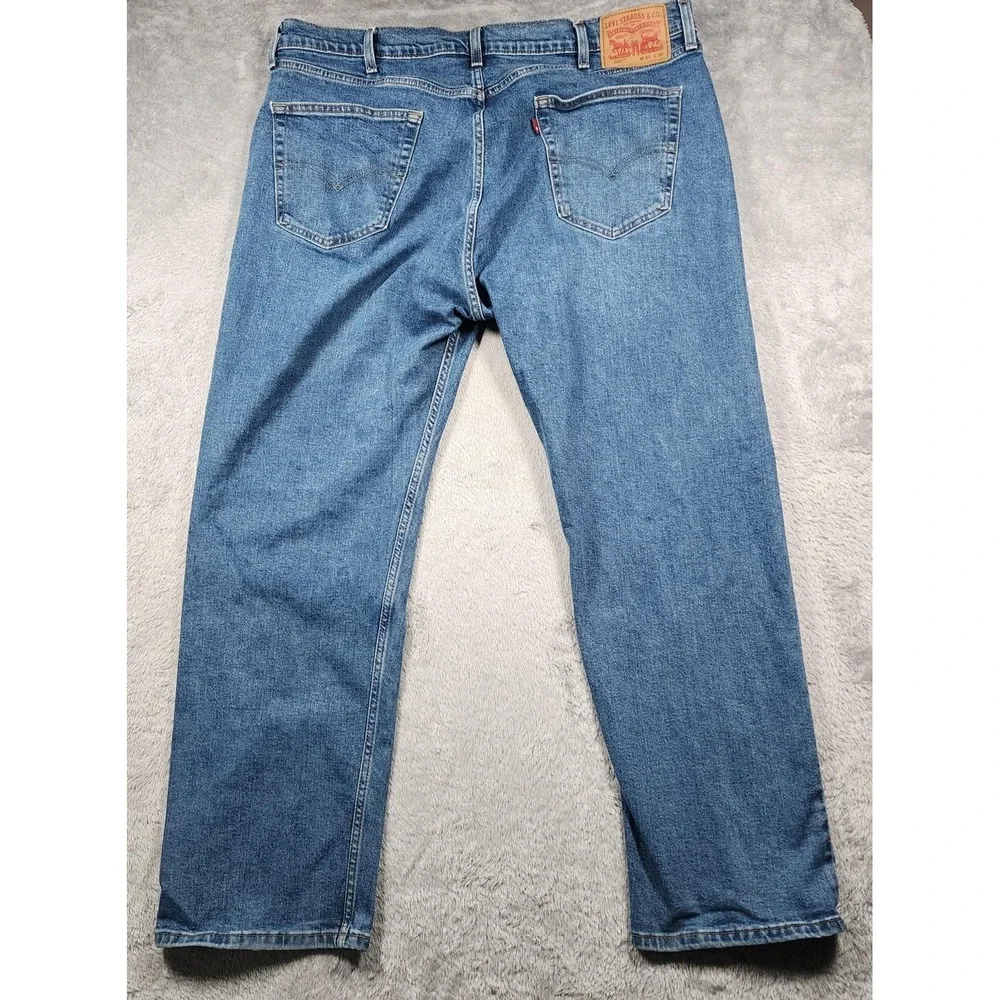 Levis 505 Jeans Mens 40x30 Blue Medium Wash Regular Straight Stretch Denim